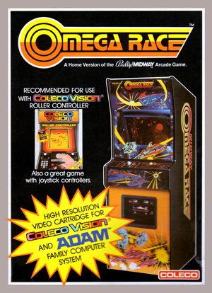 Omega Race game cartridge with Roller Controller support for 360-degree ship rotation